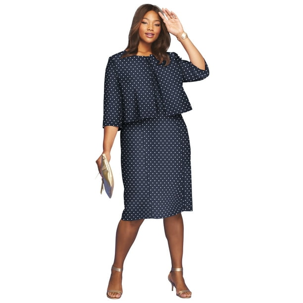 Jessica London Womens Plus Size Bell Sleeve Ponte Jacket Dress Suit